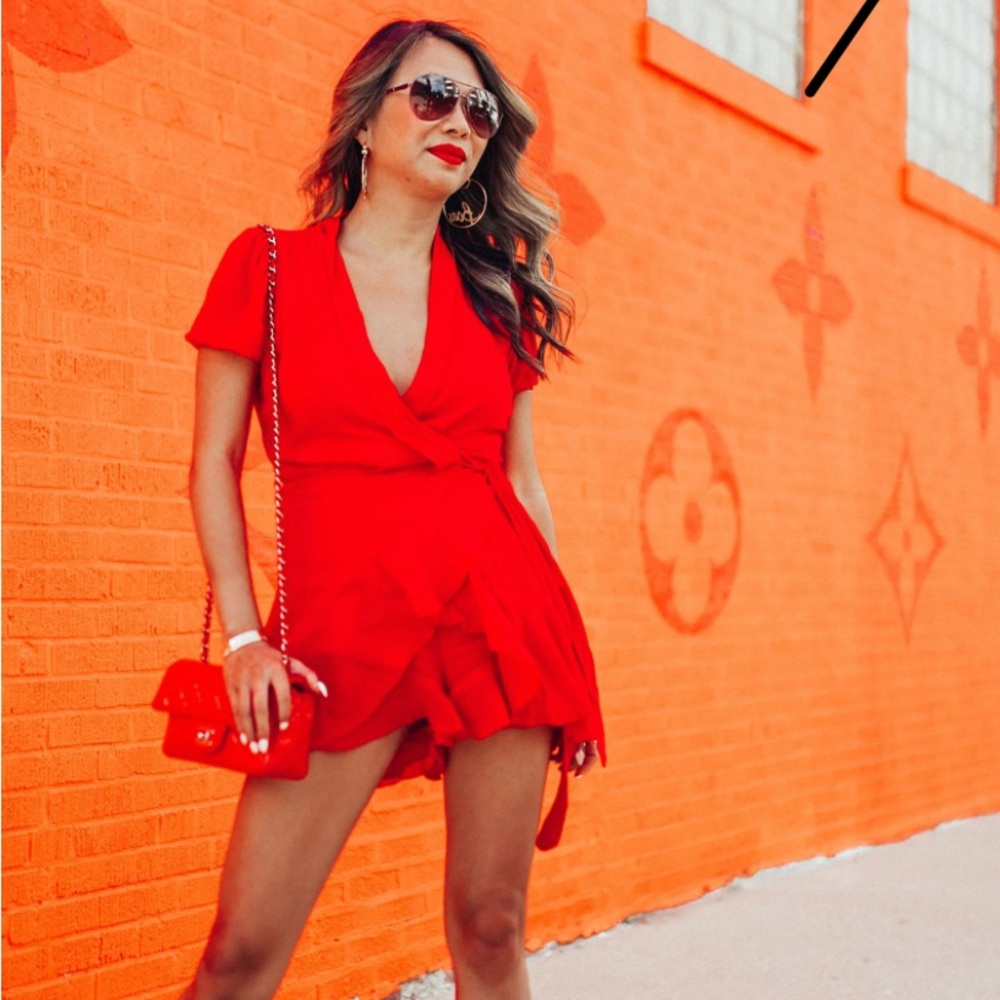 Lumiere Bold Red Wrap Dress